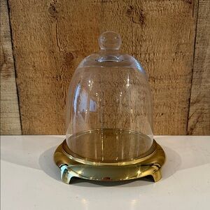 Glass Cloche with Brass Base